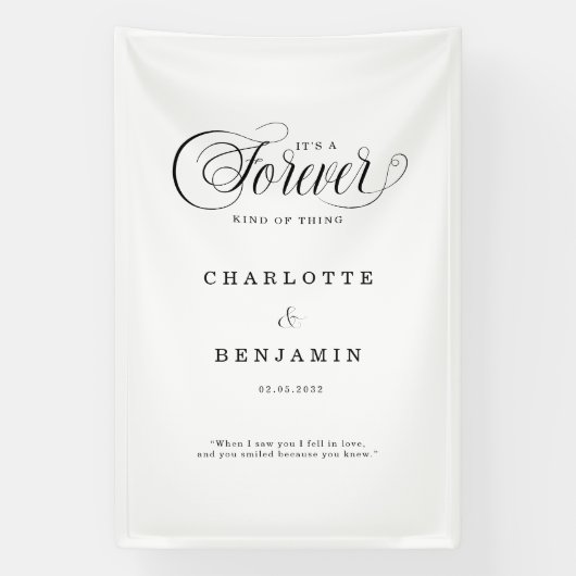 It’s a Forever Kind of Thing - Wedding Welcome Spandoek (Verticaal)