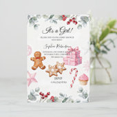 It’s a Girl Baby Shower Invitation Kaart (Staand voorkant)