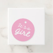 ׳It’s a Girl׳ Classic Pink Baby Shower Bedankjes Labels (In situ)