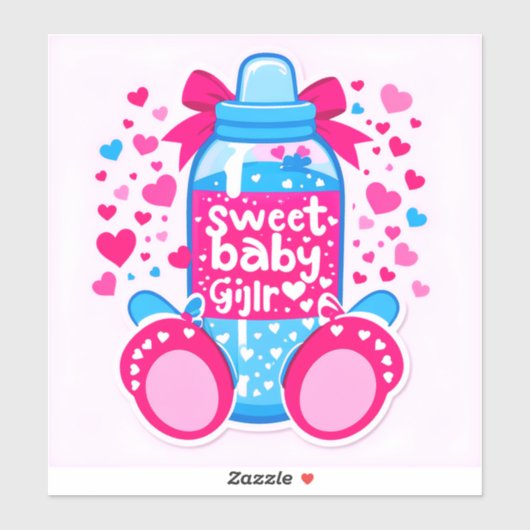 It’s a Girl!" (Gender Specific – Girl) Sticker (Vel)