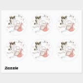 It’s a Girl Stork and Baby Ronde Sticker (Vel)