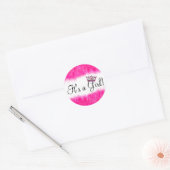  “It’s a Girl!” Tiara Baby  Ronde Sticker (Envelop)