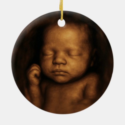 It’s a Girl Woodland Sonogram Photo Christmas Keramisch Ornament (Achterkant)