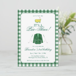 It’s A Par-Three Golf 3rd Birthday Green Gingham Kaart