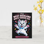 It’s A West Highland White Terrier Day Pet Dog Hum Kaart (Gele Bloem)