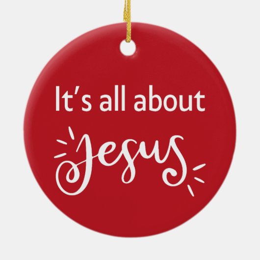 It’s All About Jesus – Christmas Red Keramisch Ornament (Achterkant)