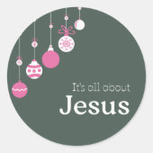 It’s All About Jesus – Christmas Sticker (Green) (Voorkant)
