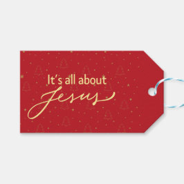 It’s All About Jesus – Red & Gold Christmas  Cadeaulabel