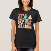 It s Beautiful Day For Learning Retro Teacher Stud T-shirt (Voorkant)