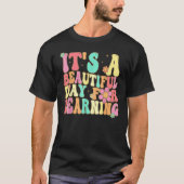 It s Beautiful Day For Learning Retro Teacher Stud T-shirt (Voorkant)