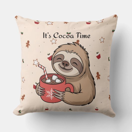 It’s Cocoa Time | Cozy Winter Quote Kussen (Voorkant)