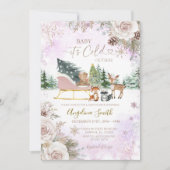It’s Cold Outside Woodland Winter Baby Shower Kaart (Voorkant)
