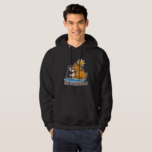 It’s Complicated Penguin Camel Hoodie (Voorkant volledig)