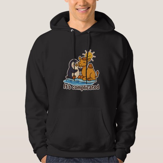It’s Complicated Penguin Camel Hoodie (Voorkant)