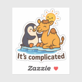 It’s Complicated – Penguin & Camel Hug Sticker