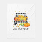 It’s Fall Y’all Autumn Pumpkin Plaid Fleece Deken (Voorkant)