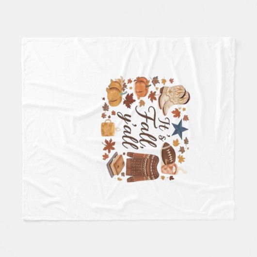 It’s Fall Y’all Basic Design Fleece Deken (Voorkant (Horizontaal))