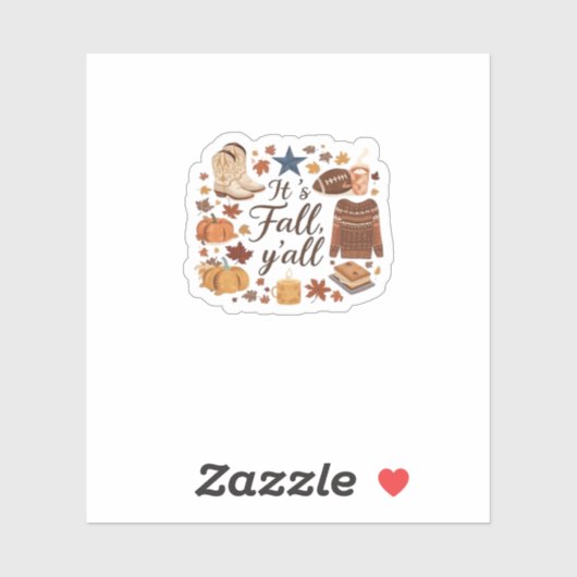 It’s Fall Y’all Basic Design Sticker (Vel)