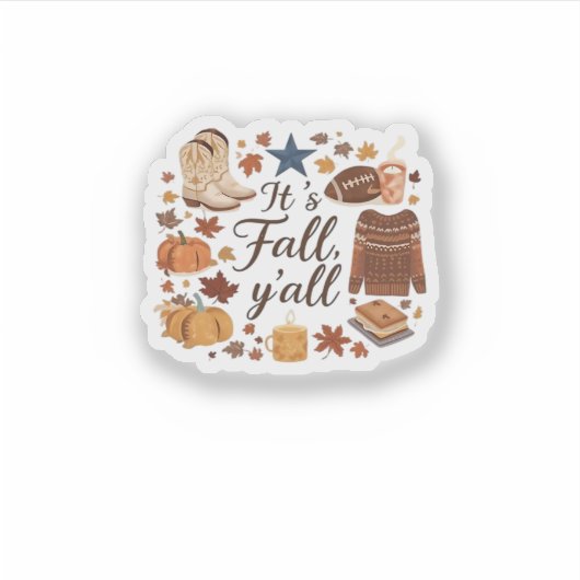 It’s Fall Y’all Basic Design Sticker (Voorkant)