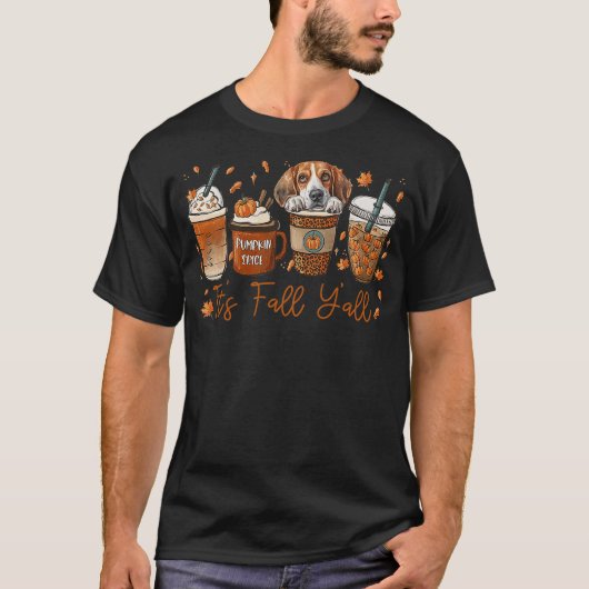 It’s Fall Y’all Beagle Dog Coffee Pumpkin Spice La T-shirt (Voorkant)
