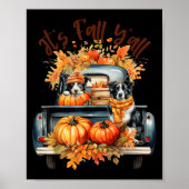 It’s Fall Y’all Border Collie Pumpkins Truck Autum Poster (Voorkant)