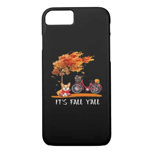 It’s Fall Y’all Cardigan Dog Autumn Funny Graphic Case-Mate iPhone Case (Achterkant)