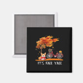 It’s Fall Y’all Cardigan Dog Autumn Funny Graphic Magneet (Voorkant / Achterkant)