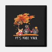 It’s Fall Y’all Cardigan Dog Autumn Funny Graphic Magneet (Voorkant)
