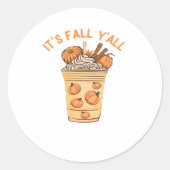 It’s Fall Y’all Cool Retro Ronde Sticker (Voorkant)