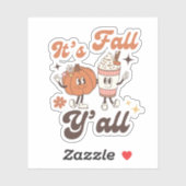 It’s Fall Y’all – Cute Kawaii Pumpkin & PSL Sticker (Vel)