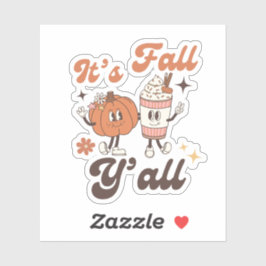 It’s Fall Y’all – Cute Kawaii Pumpkin & PSL Sticker