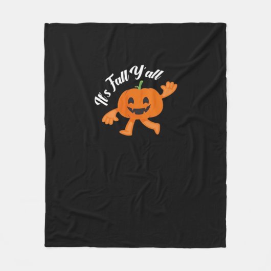 It’s Fall Y’all Cute Pumpkin Illustration Fleece Deken (Voorkant)