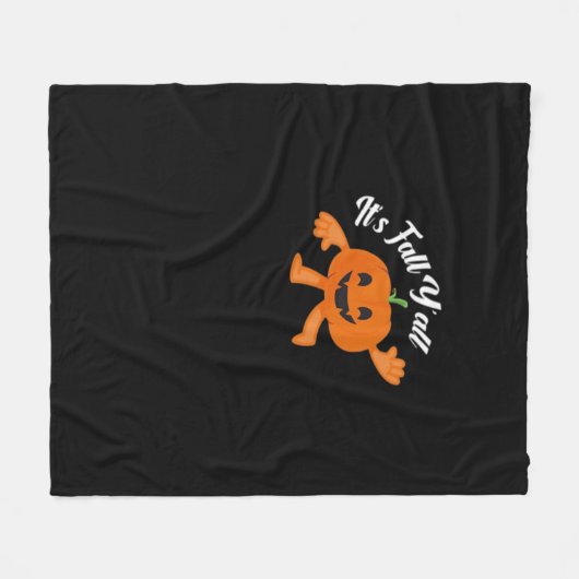 It’s Fall Y’all Cute Pumpkin Illustration Fleece Deken (Voorkant (Horizontaal))