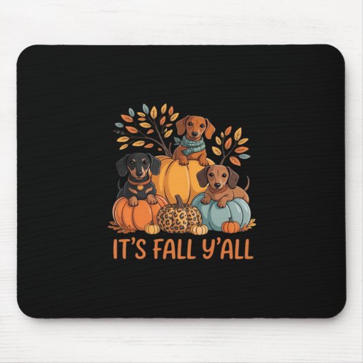 It’s Fall Y’all Dachshund Pumpkins Fall Classic Muismat (Voorkant)
