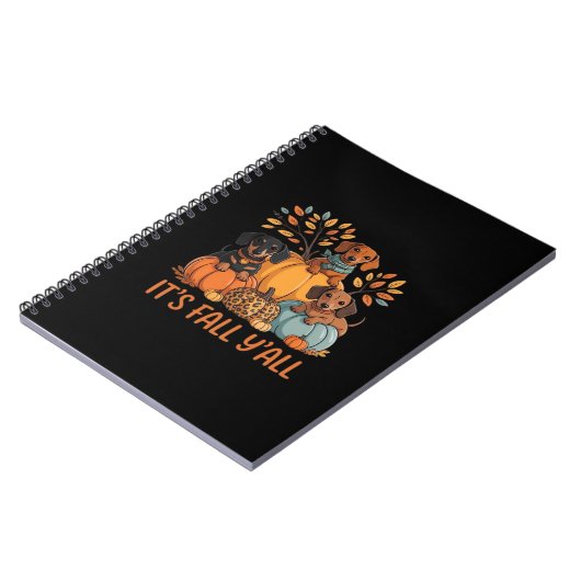 It’s Fall Y’all Dachshund Pumpkins Fall Classic Notitieboek (Linkerzijde)