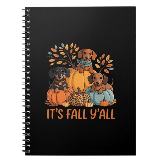 It’s Fall Y’all Dachshund Pumpkins Fall Classic Notitieboek (Voorkant)