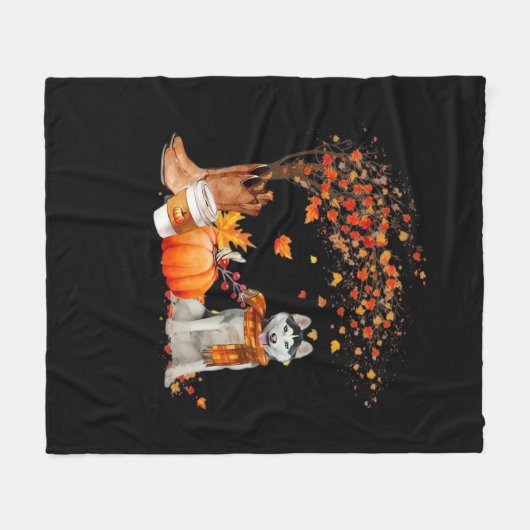 It’s Fall Y’all Dog Autumn Aesthetic Style Fleece Deken (Voorkant (Horizontaal))