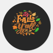 It’s Fall Y’all Essential Retro Classic Ronde Sticker (Voorkant)