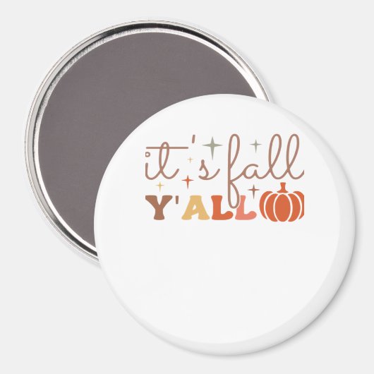 It’s Fall Y’all, Fall Pumpkin Skeleton Creepy Leaf Magneet (Voorkant / Achterkant)