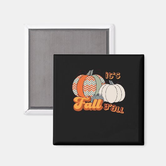 It’s Fall Y’all, Funny Pumpkins Chevron Pattern Magneet (Voorkant / Achterkant)