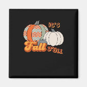 It’s Fall Y’all, Funny Pumpkins Chevron Pattern Magneet (Voorkant)