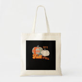 It’s Fall Y’all, Funny Pumpkins Chevron Pattern Tote Bag (Voorkant)