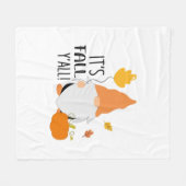 It’s Fall Y’all Gnome Cute Autumn Illustration Gra Fleece Deken (Voorkant (Horizontaal))