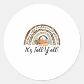 It’s Fall Y’all Graphic Style Ronde Sticker (Voorkant)
