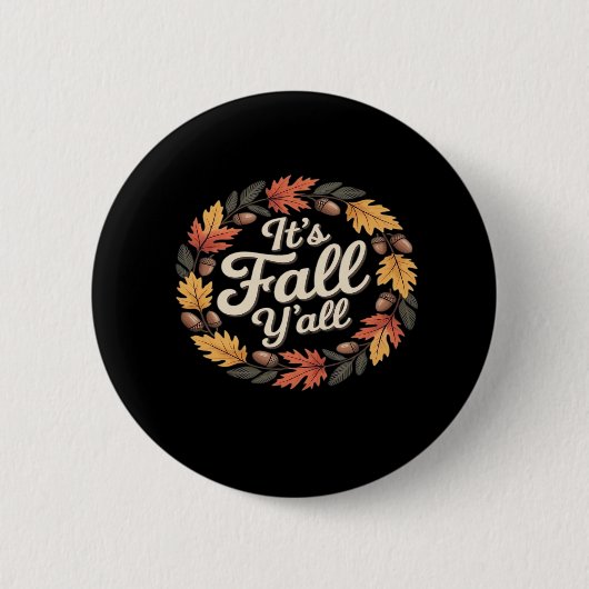 It’s Fall Y’all Halloween Bats Pumpkin Trendy Ronde Button 5,7 Cm (Voorkant)