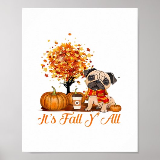 It’s Fall Y’all Halloween Thanksgiving Retro Class Poster (Voorkant)