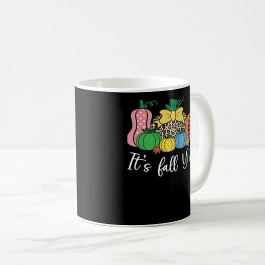 It’s Fall Y’all Leopard Pattern Pumpkin Style Koffiemok (Voorkant rechts)