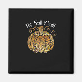 It’s Fall Y’all Leopard Print Pumpkin Rustic Happy Magneet (Voorkant)