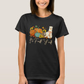 It s Fall Y all Llama Leopard Pumpkin Halloween Fa T-shirt (Voorkant)