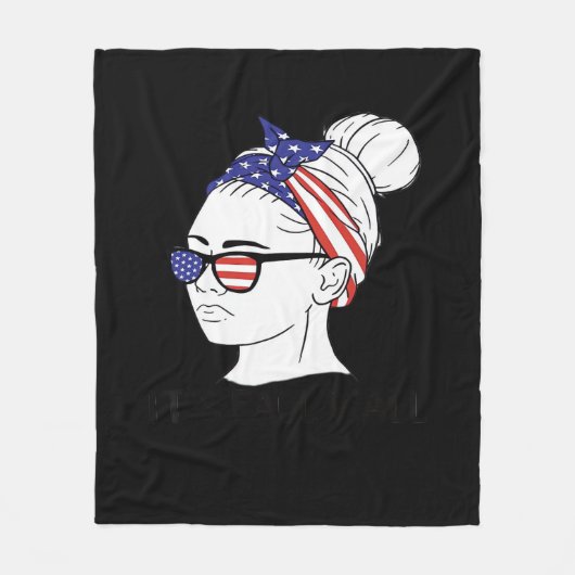 It’s Fall Y’all Messy Bun USA Flag Style Fleece Deken (Voorkant)